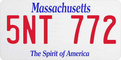 MA license plate 5NT772