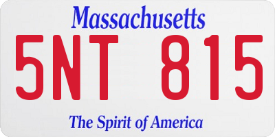 MA license plate 5NT815