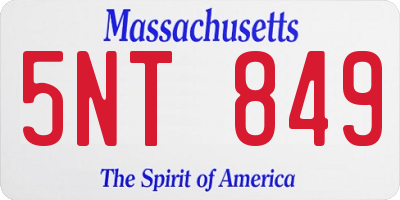 MA license plate 5NT849