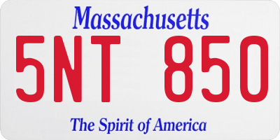 MA license plate 5NT850