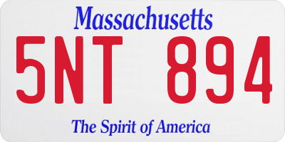 MA license plate 5NT894