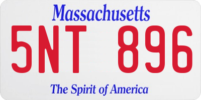 MA license plate 5NT896