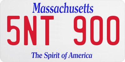 MA license plate 5NT900