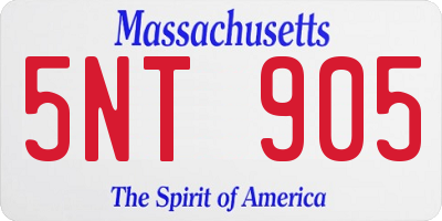 MA license plate 5NT905