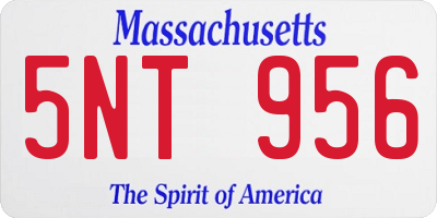 MA license plate 5NT956