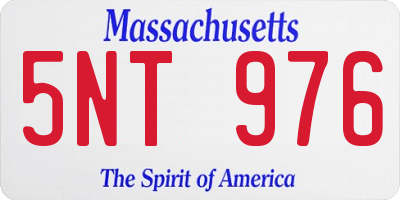 MA license plate 5NT976