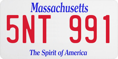 MA license plate 5NT991