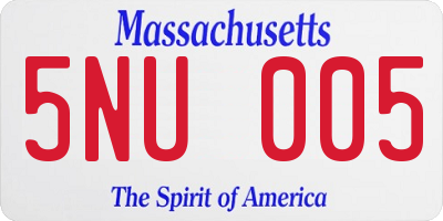 MA license plate 5NU005