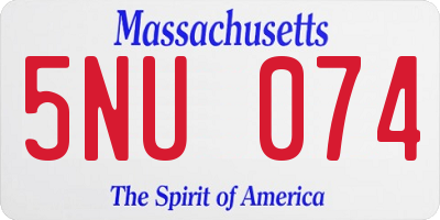 MA license plate 5NU074