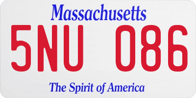MA license plate 5NU086