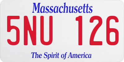 MA license plate 5NU126