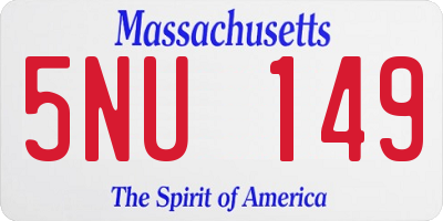 MA license plate 5NU149