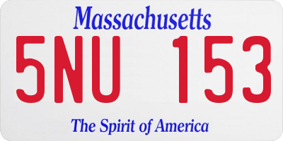 MA license plate 5NU153