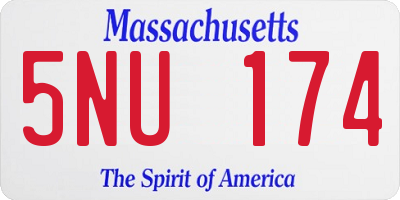MA license plate 5NU174