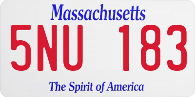 MA license plate 5NU183