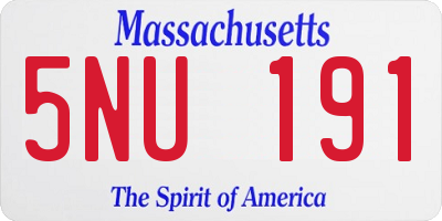 MA license plate 5NU191