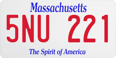MA license plate 5NU221