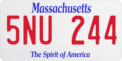 MA license plate 5NU244