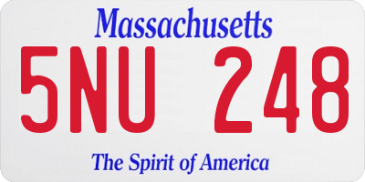 MA license plate 5NU248