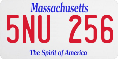 MA license plate 5NU256
