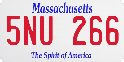 MA license plate 5NU266