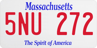 MA license plate 5NU272