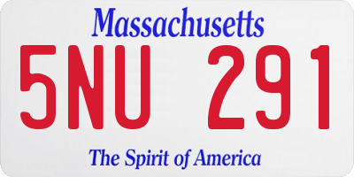 MA license plate 5NU291