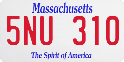 MA license plate 5NU310