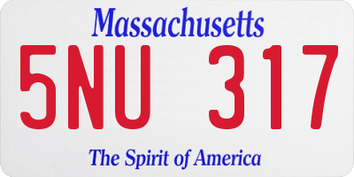 MA license plate 5NU317