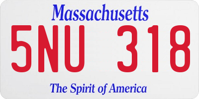 MA license plate 5NU318
