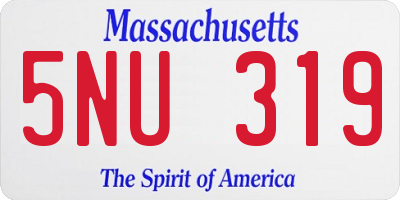 MA license plate 5NU319