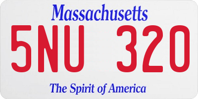 MA license plate 5NU320