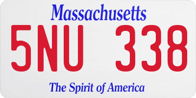MA license plate 5NU338