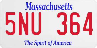 MA license plate 5NU364