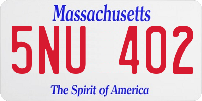 MA license plate 5NU402