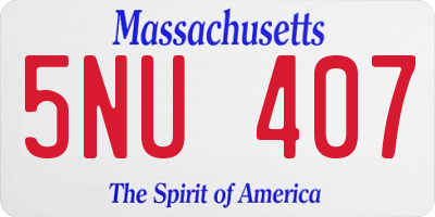 MA license plate 5NU407