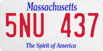 MA license plate 5NU437