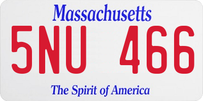 MA license plate 5NU466