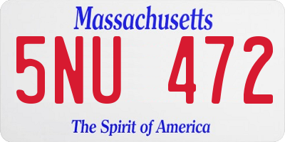 MA license plate 5NU472