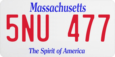 MA license plate 5NU477