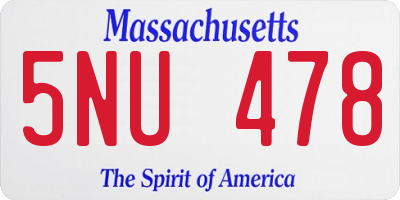 MA license plate 5NU478