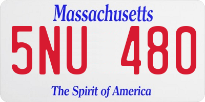 MA license plate 5NU480