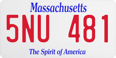 MA license plate 5NU481
