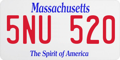 MA license plate 5NU520