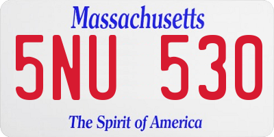 MA license plate 5NU530