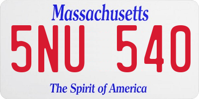 MA license plate 5NU540