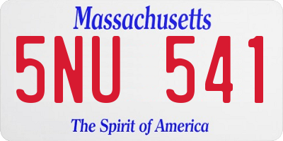 MA license plate 5NU541