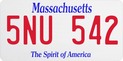 MA license plate 5NU542