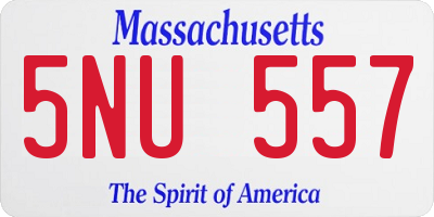 MA license plate 5NU557