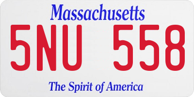 MA license plate 5NU558